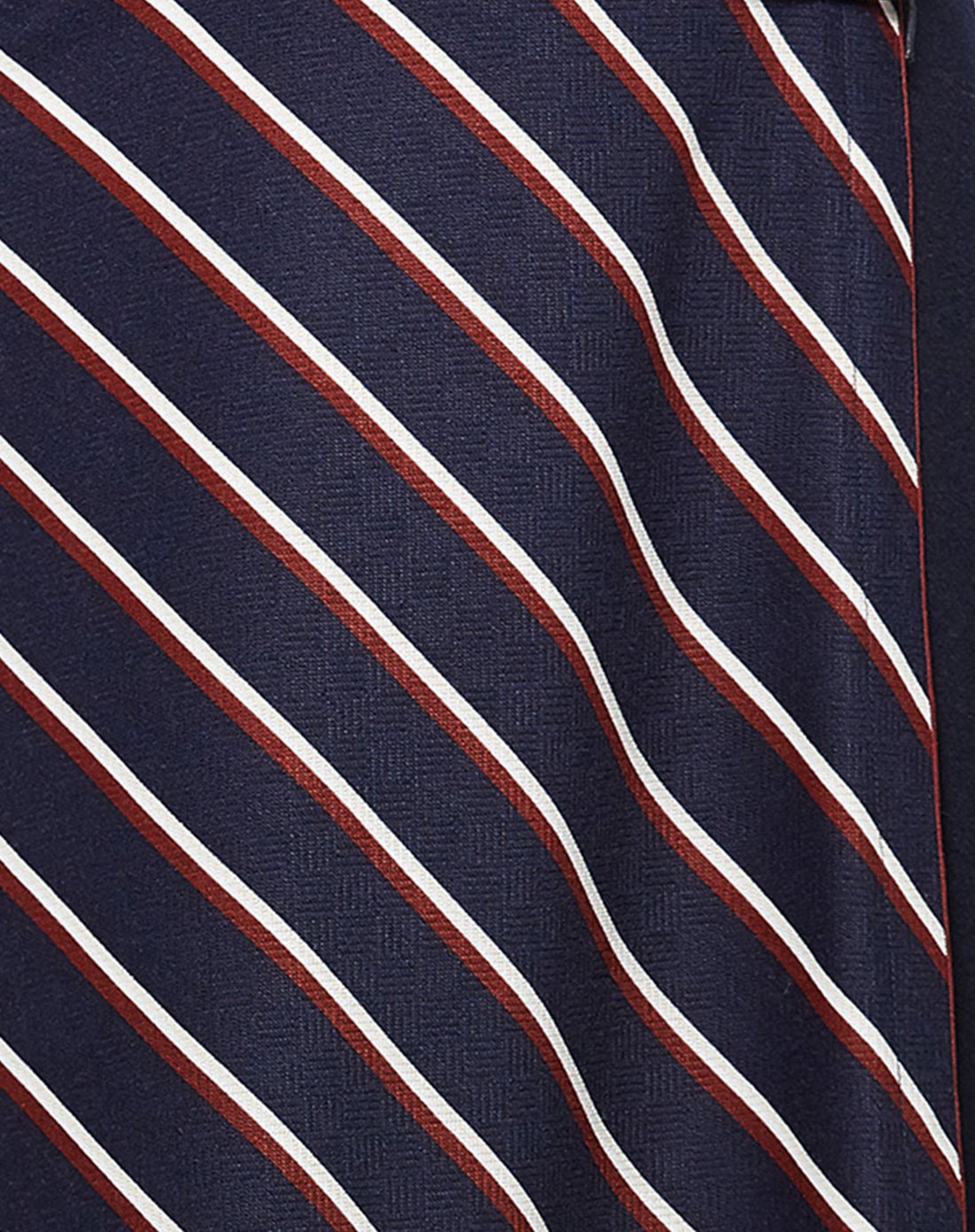 朗姿简约经典撞色条纹金属扣半裙