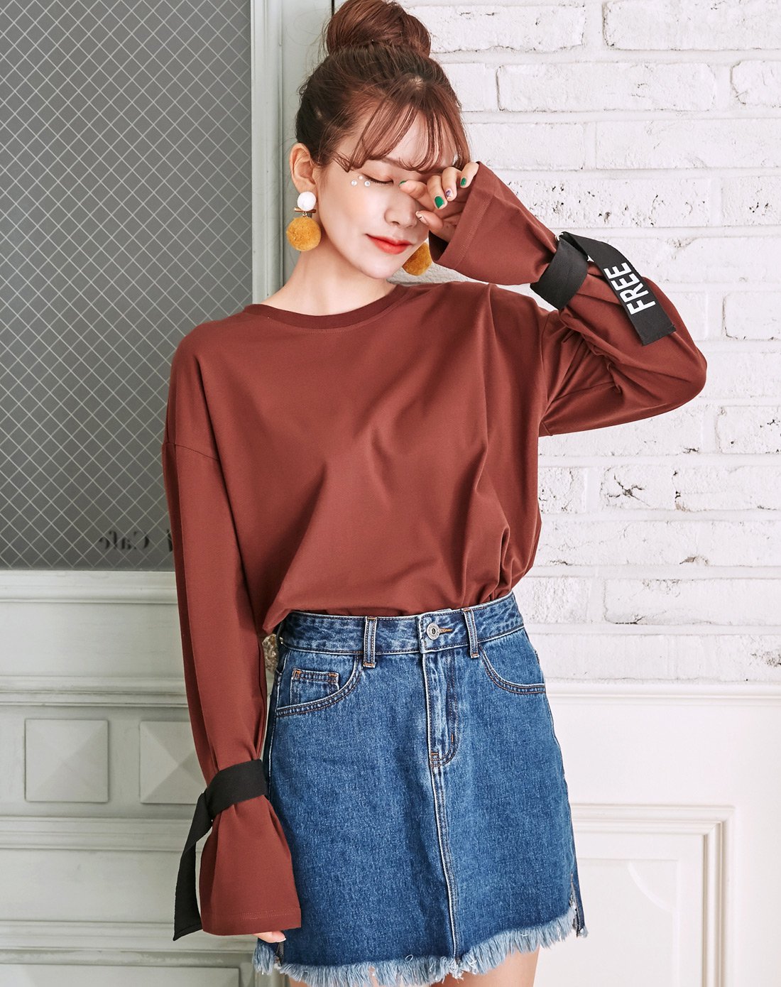 唤醒少女心 潮流韩版女装秋可爱休闲运动范系带减龄t恤女nt75550160