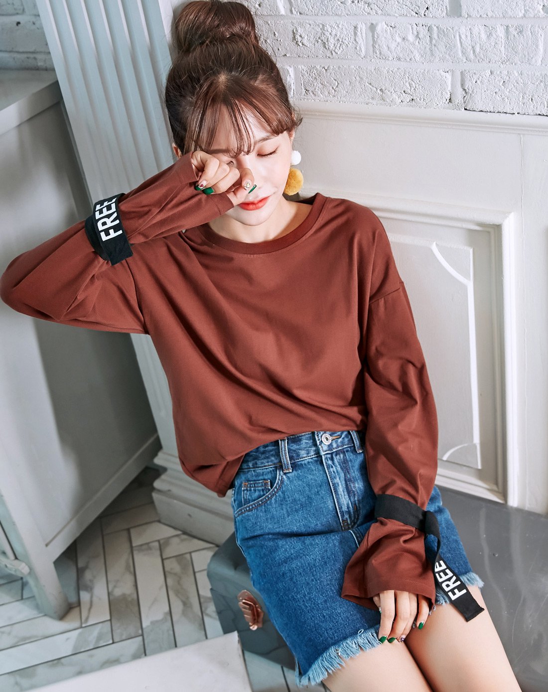 唤醒少女心 潮流韩版女装秋可爱休闲运动范系带减龄t恤女nt75550160