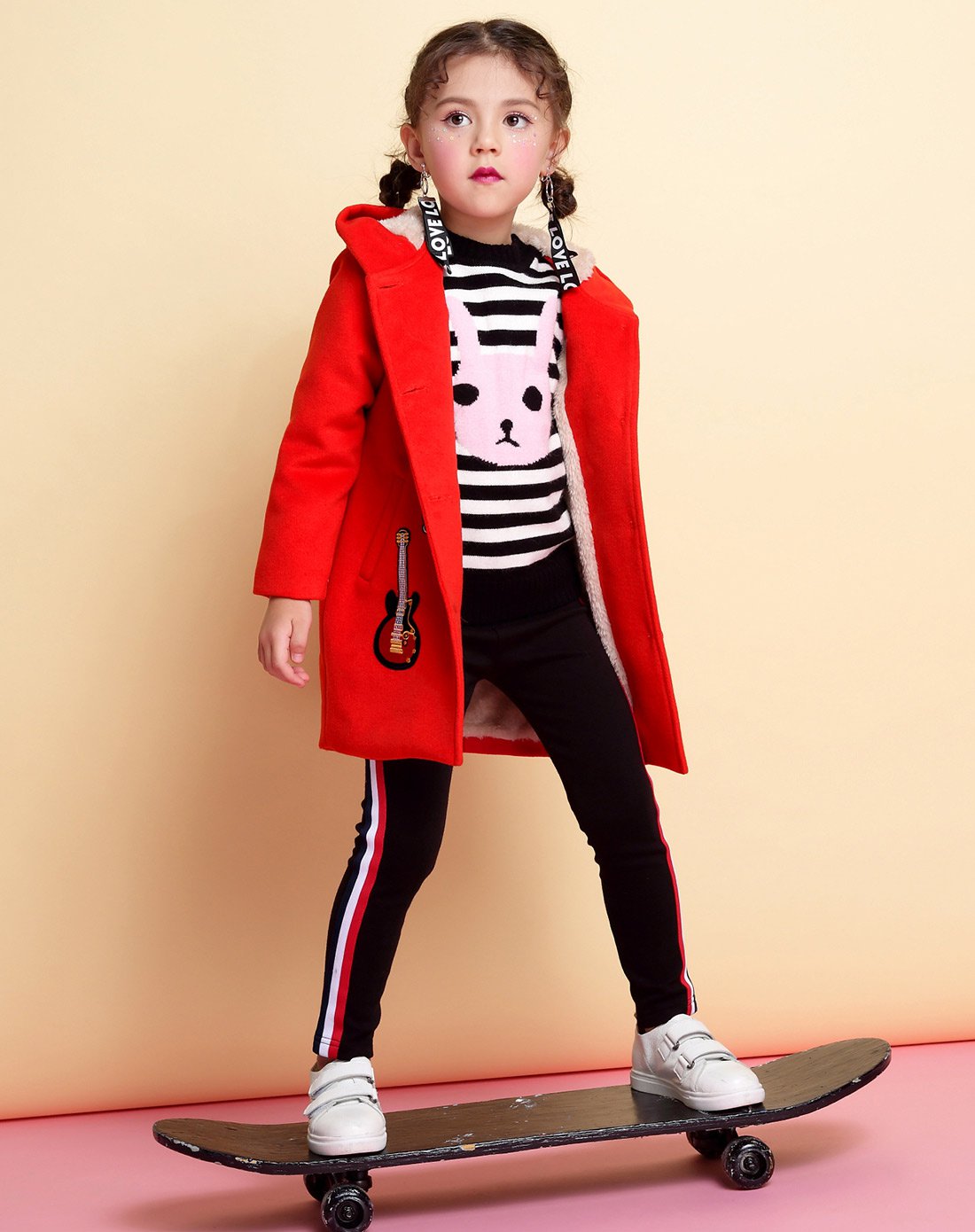 osa欧莎童装 女童加绒保暖舒适外套