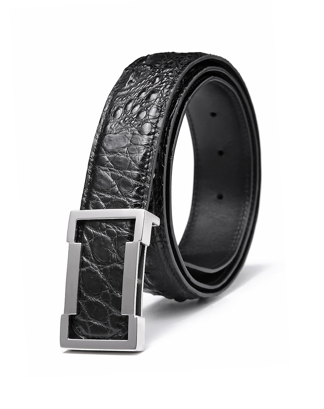 亲奢时尚系扣鳄鱼皮腰带