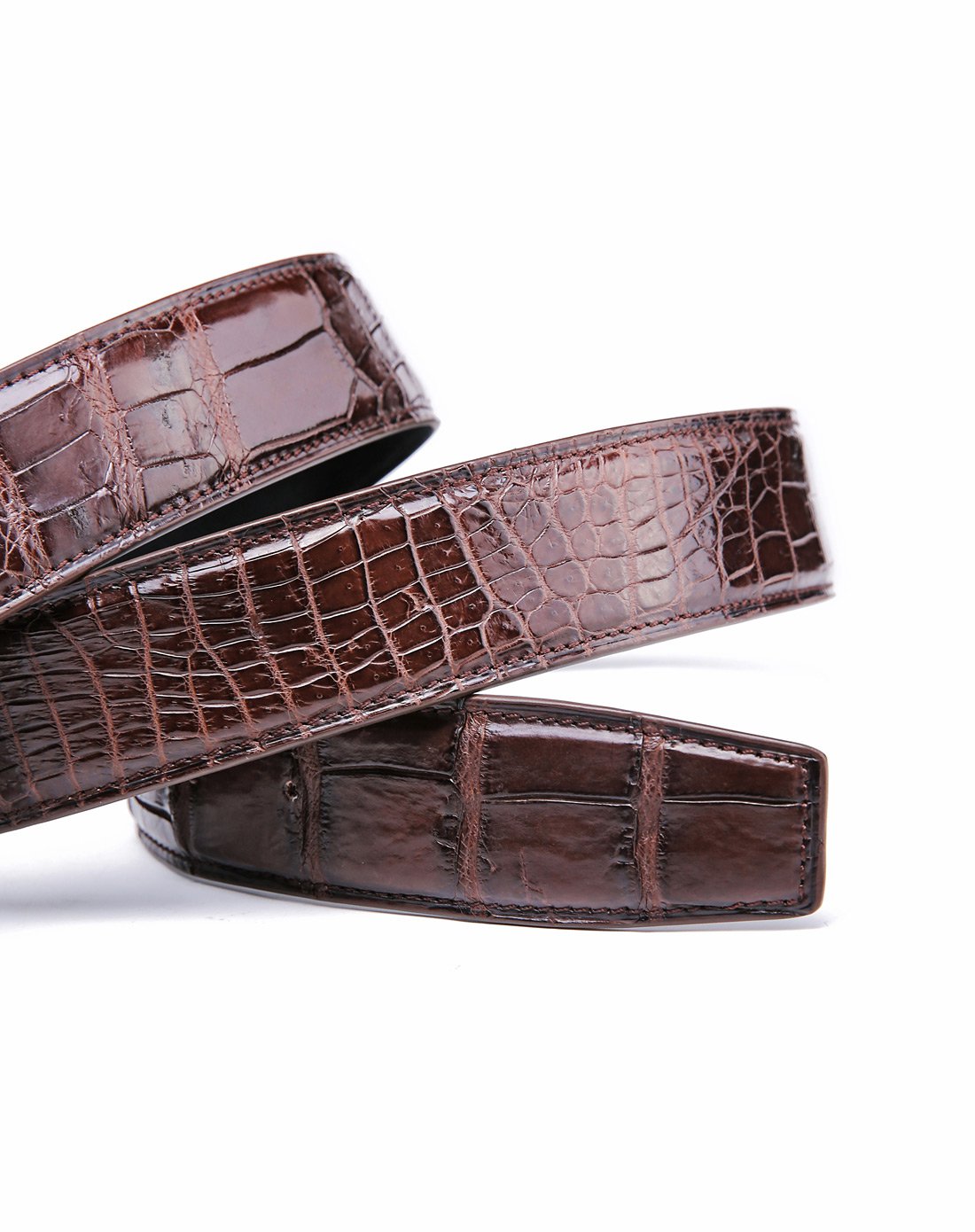 亲奢时尚系扣鳄鱼皮腰带