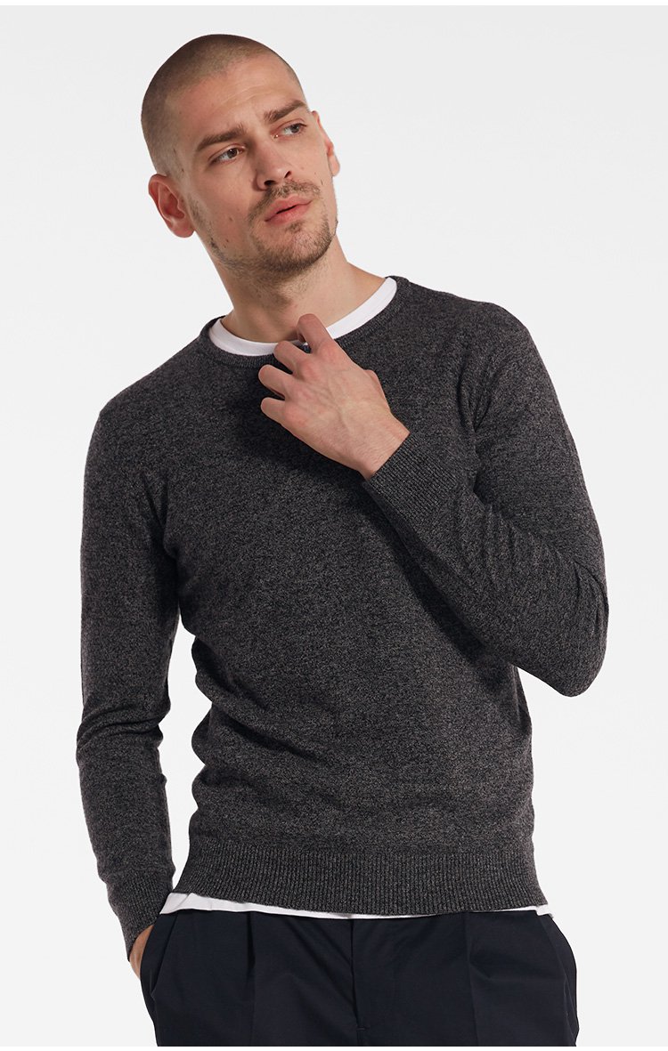 100%羊毛舒适开襟亨利领打底毛衣男士羊毛衫