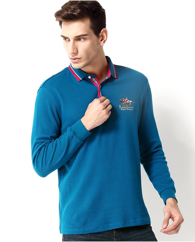 翻领舒适净色厚款全棉长袖polo衫 品牌名称: 莱恩雷迪 商品名称: 翻领