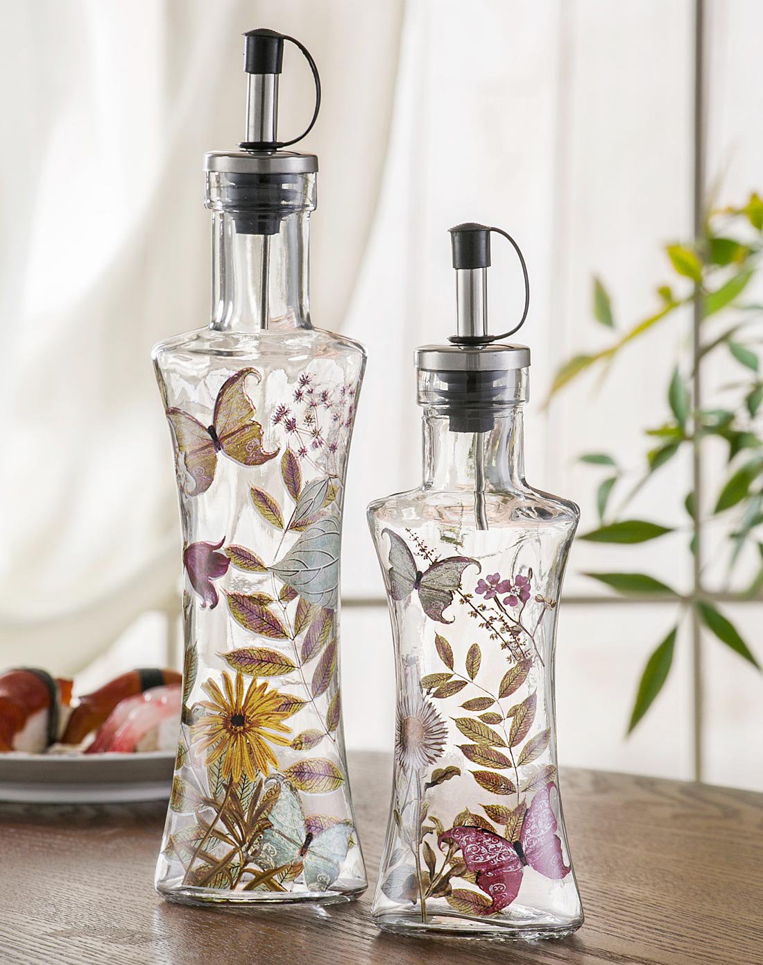 玻璃子母大小油瓶两件套