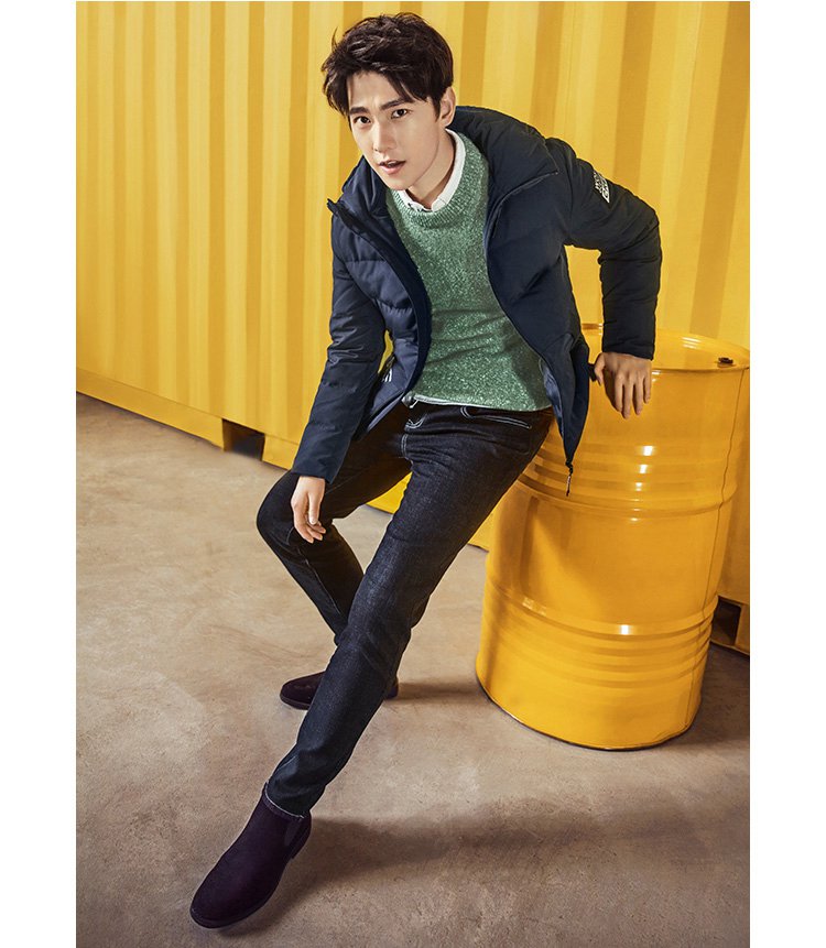 【杨洋明星同款】森马冬季男士韩版字母印花连帽短款保暖80绒男士羽绒