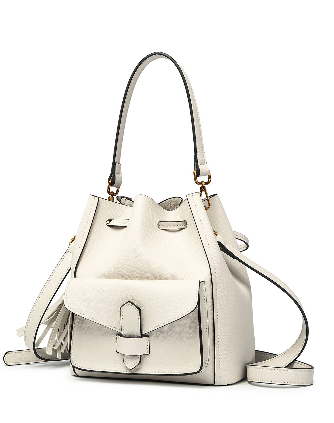 女式新款韩风精致锁扣撞色造型斜挎半圆包链条包