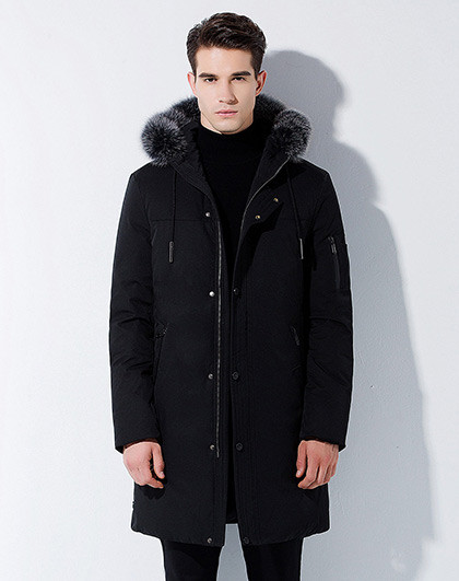 波司登男士休闲连帽中长款狐狸毛领羽绒服3274t43029n001_唯品会