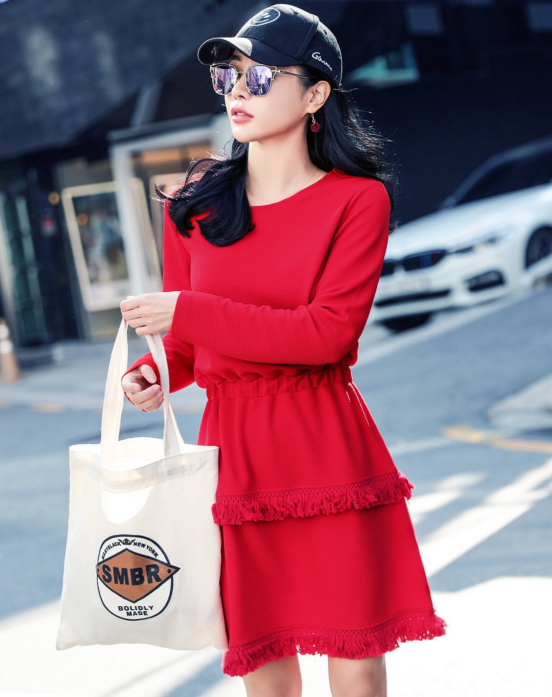 2018秋季新款韩版女装连衣裙秋装秋冬淑女风甜美基础中腰连衣裙