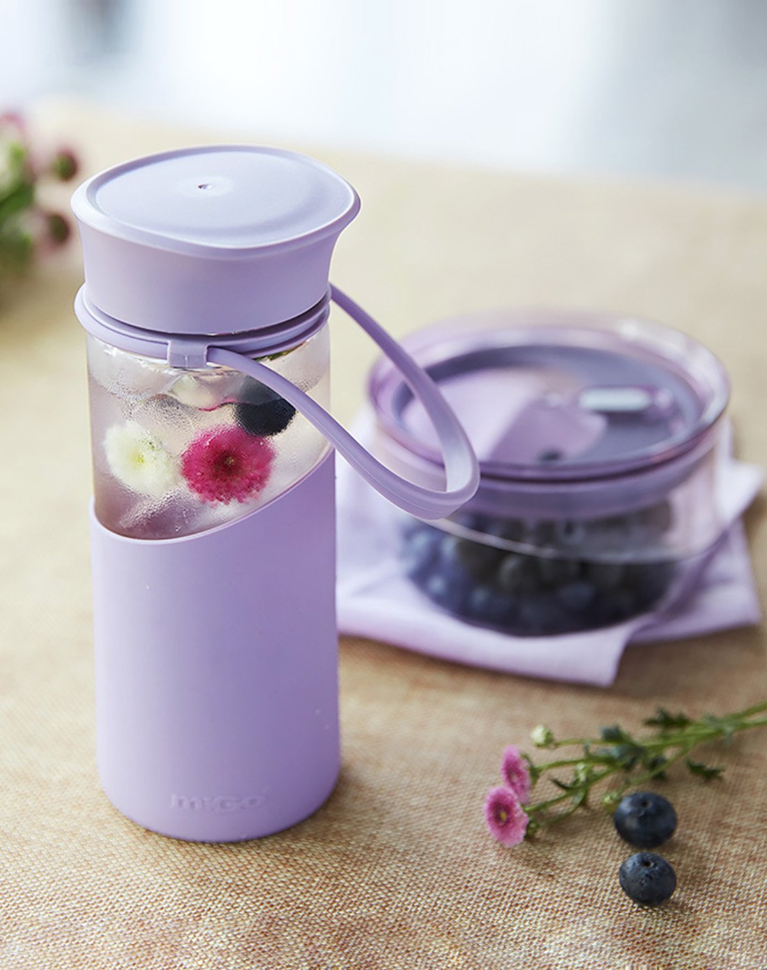 400ml便携硅胶耐热玻璃水杯子