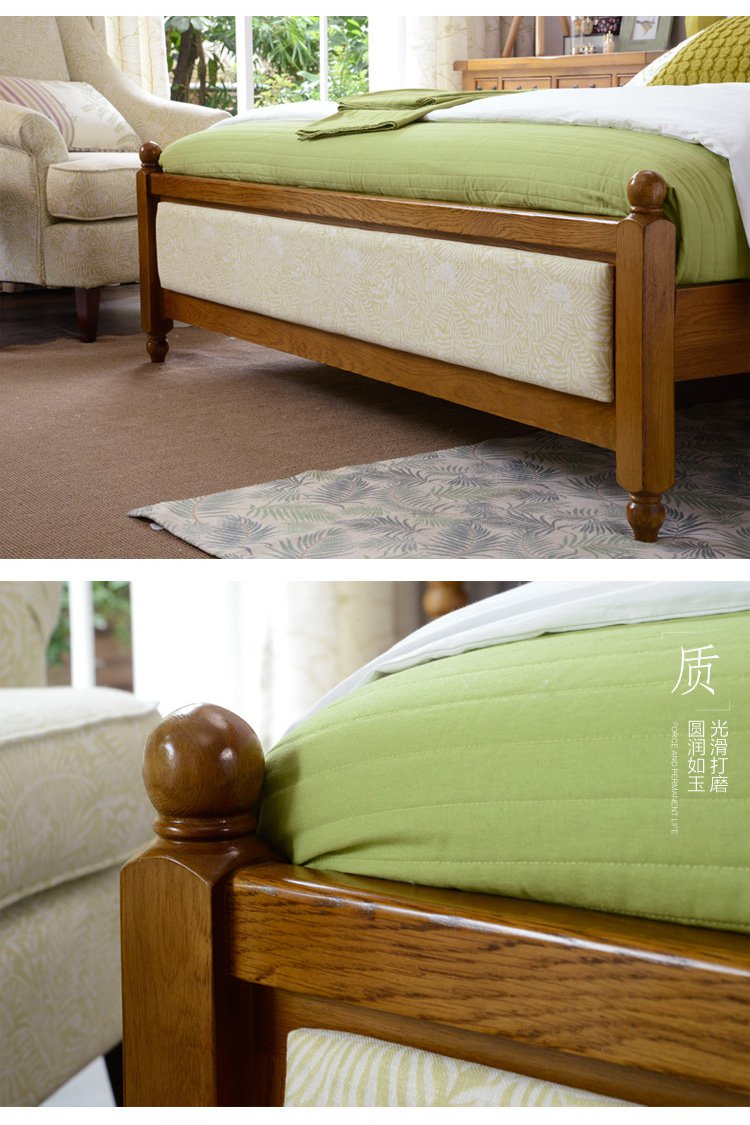 雅林家具特卖旗舰店北欧白橡木1.8米带软靠卧室实木床yjq60fb_唯品会