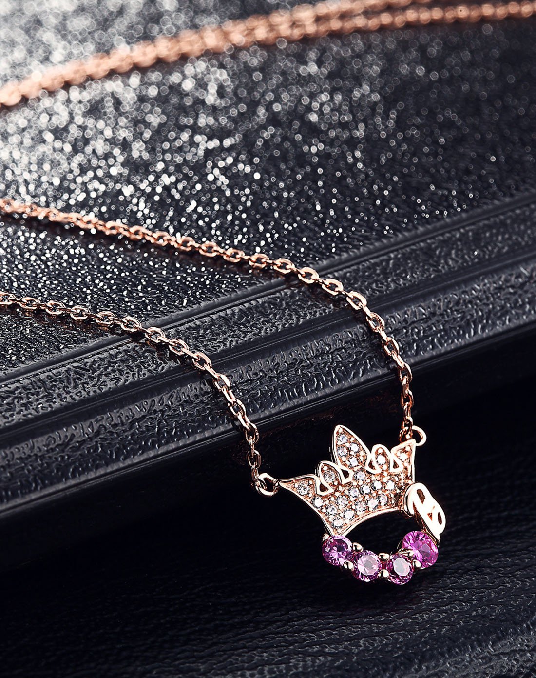 barbie芭比饰品 s925银真爱加冕皇冠项链