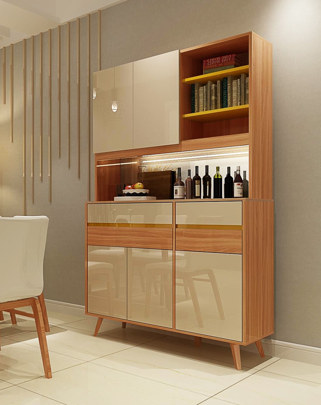 简约北欧 榉木实用酒柜餐边柜储物柜