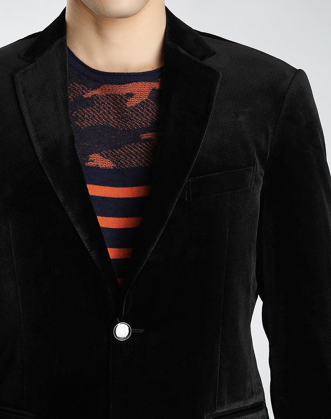 绒面柔软舒适成熟男士单西服