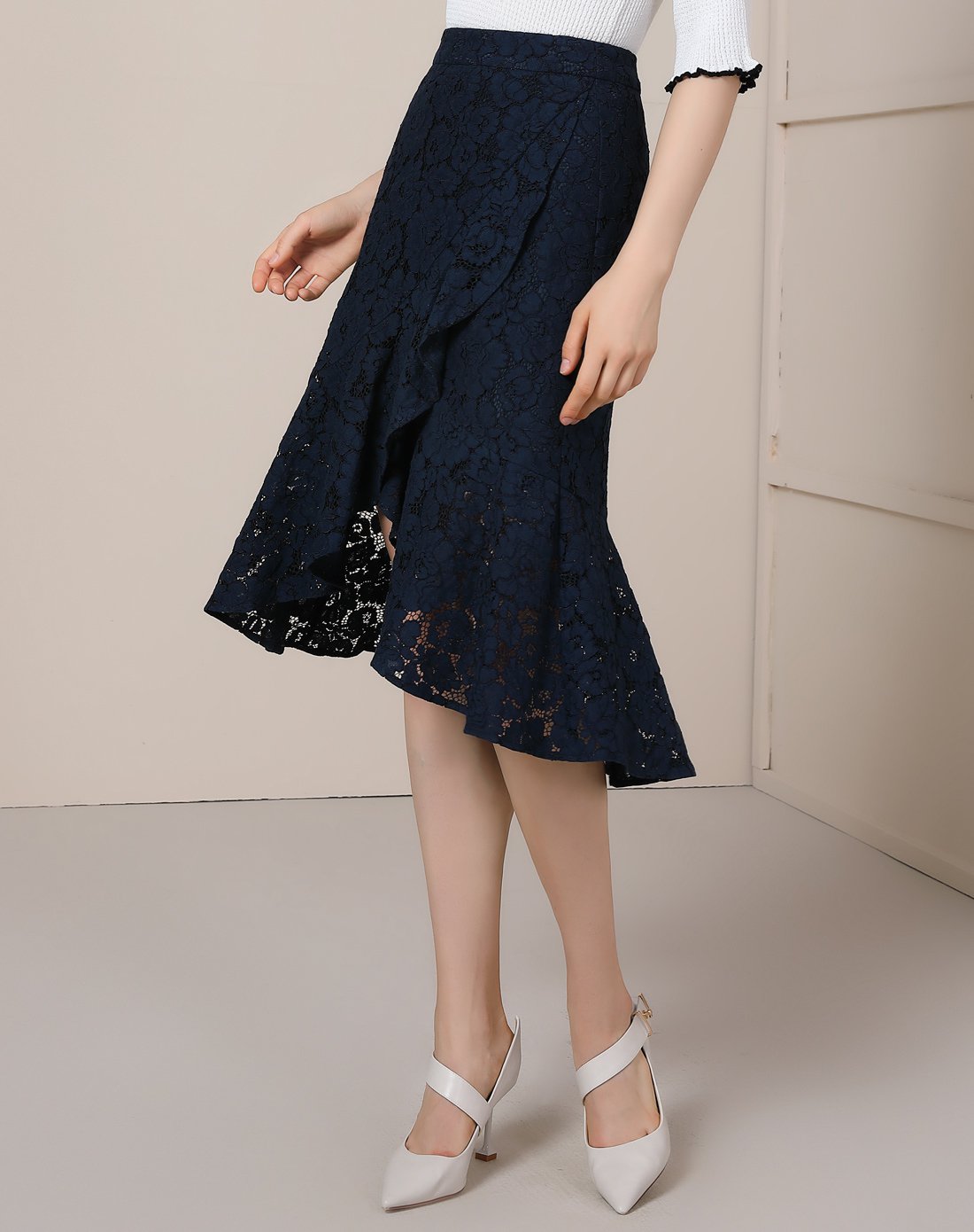 凡琴简约时尚性感镂空修身显瘦提臀美腿女士半身裙半截裙装