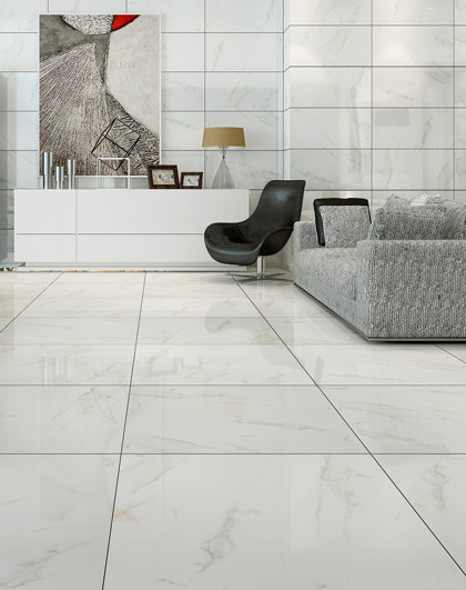 新中源瓷砖 简约全抛釉地砖客厅墙砖 新爵士白80x80