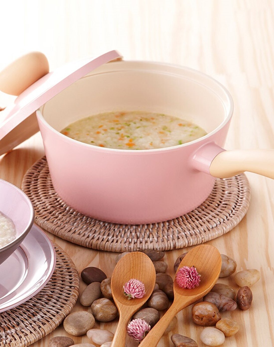 18cm单柄陶瓷奶锅不粘锅 宝宝辅食锅 煮面煮粥热奶锅小汤锅