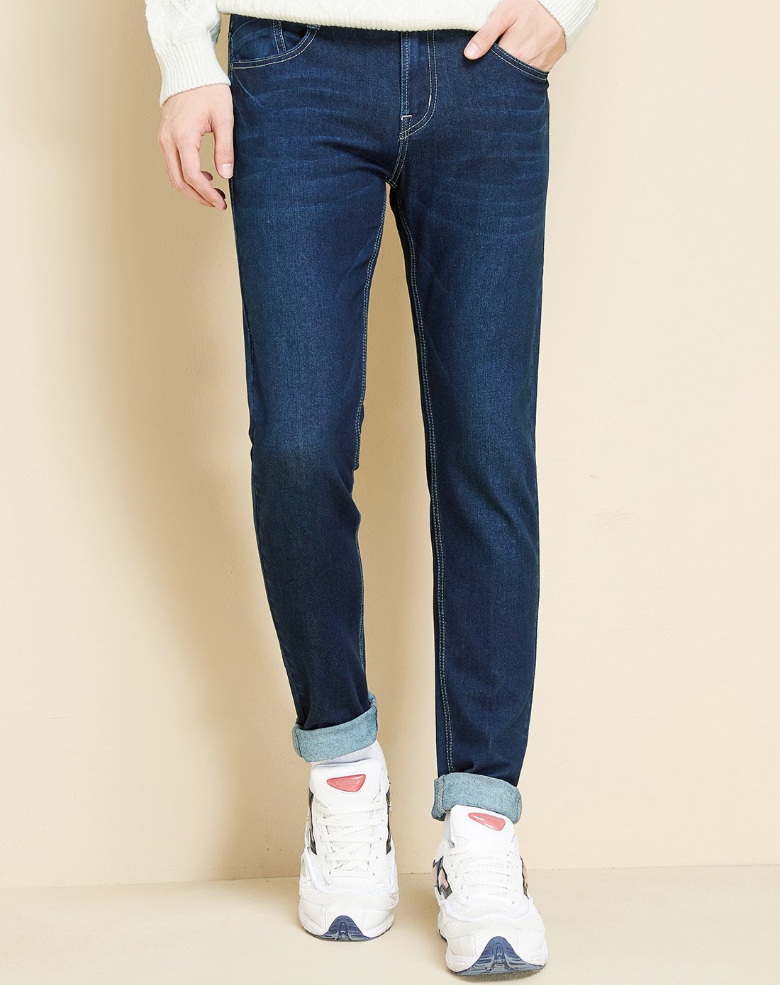 森马休闲修身小脚水洗百搭男牛仔长裤