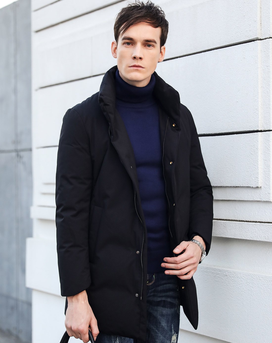 狄诺cardeendino特卖旗舰店简约时尚男士立领羽绒服cjn17y8617_唯品会