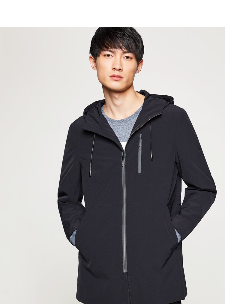 休闲连帽风衣2018春季新品防风有型外套男