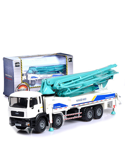 凯迪威1:55合金工程车模型汽车水泥混凝土泵车金属成人摆件玩具礼物白