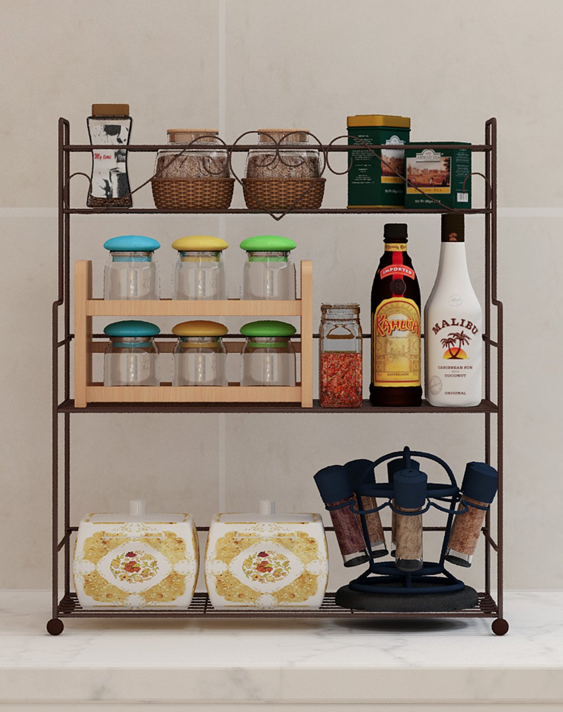 时尚收纳简易厨房置物架层架