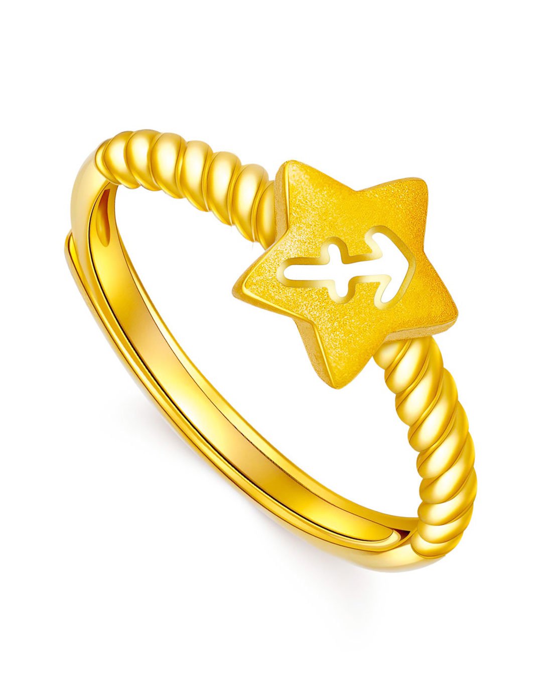 潮宏基 星物语-射手座 足金黄金戒指-计价