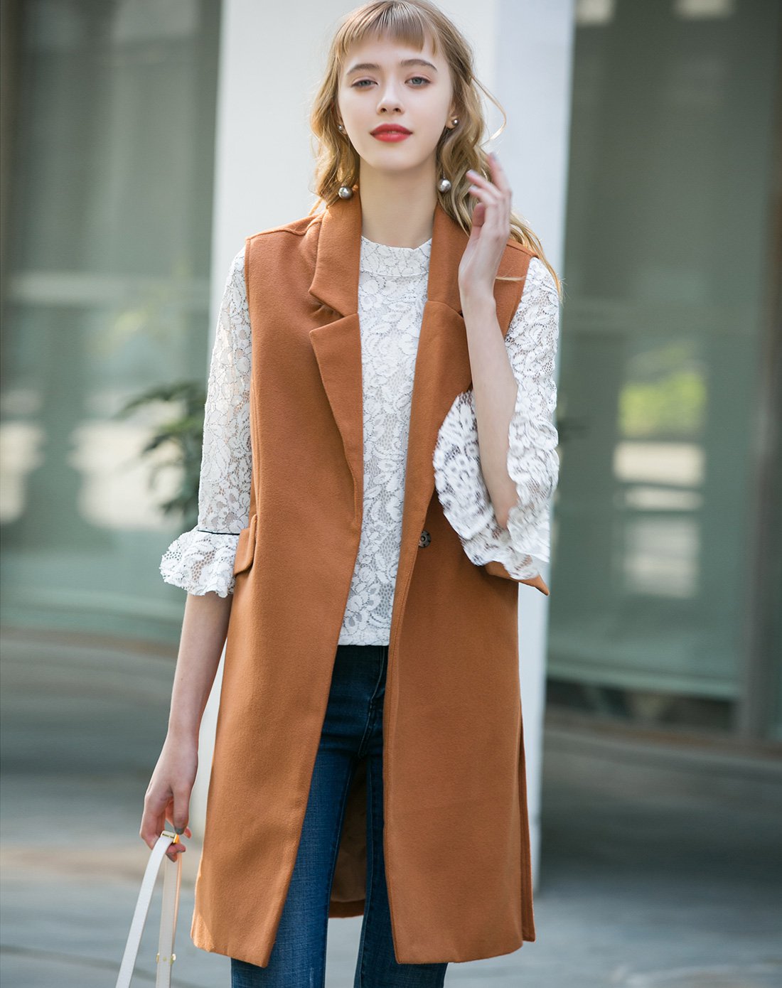 简约气质修身女款马夹无袖外套