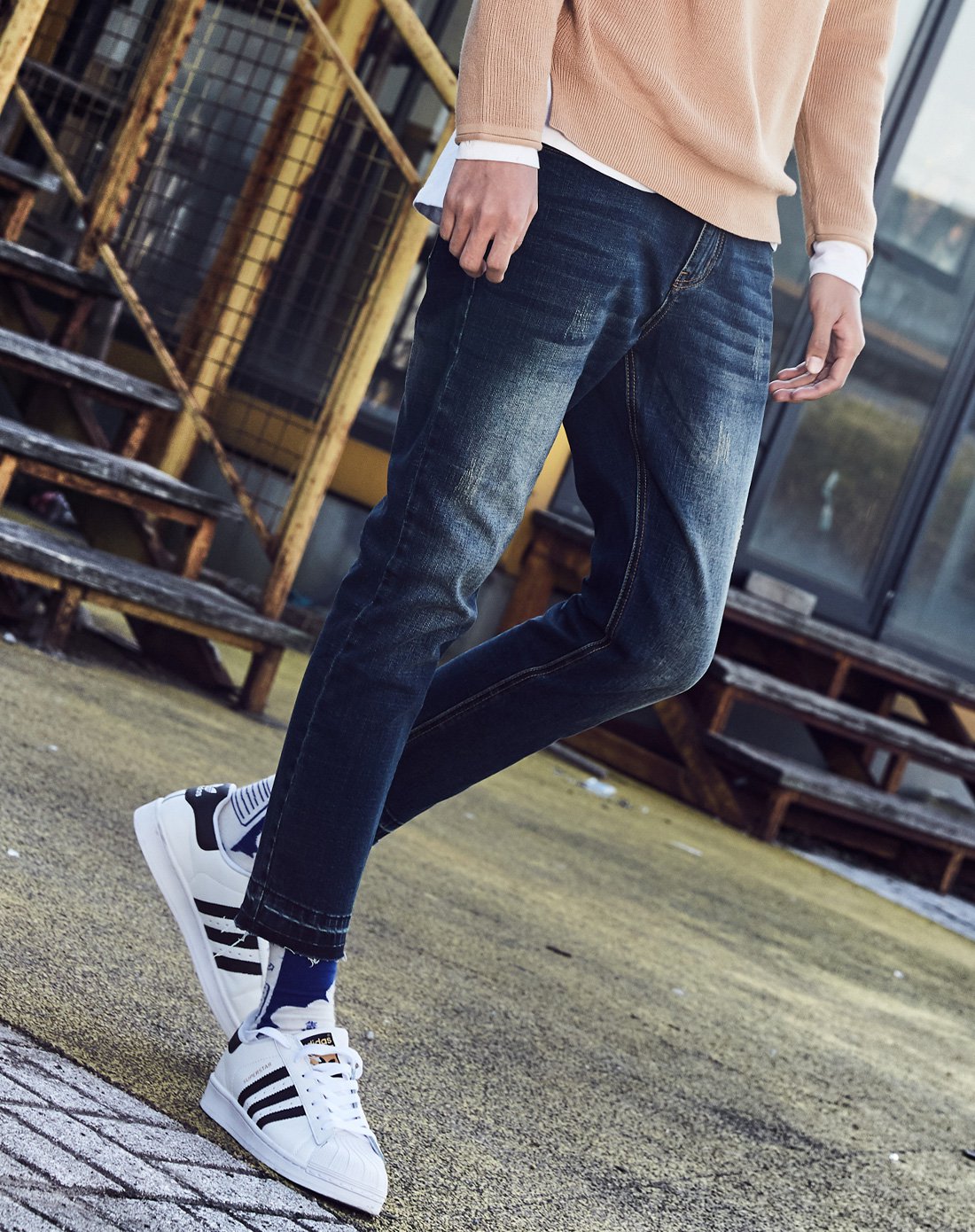 新款韩版百搭休闲修身潮流小脚九分裤男士牛仔裤af74720014_唯品会