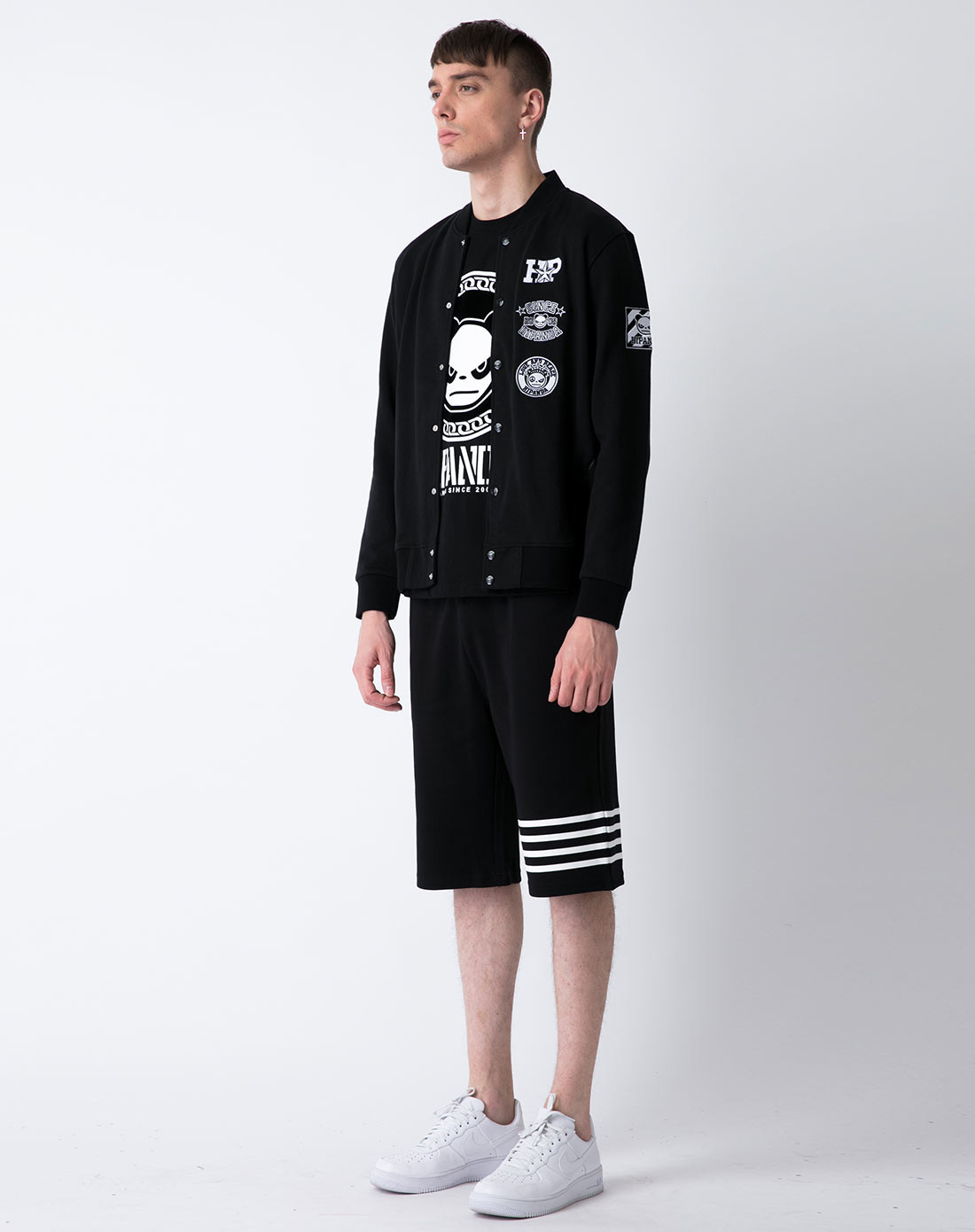 hipanda 你好熊猫 设计潮牌 新品 男款 切割多标棒球服