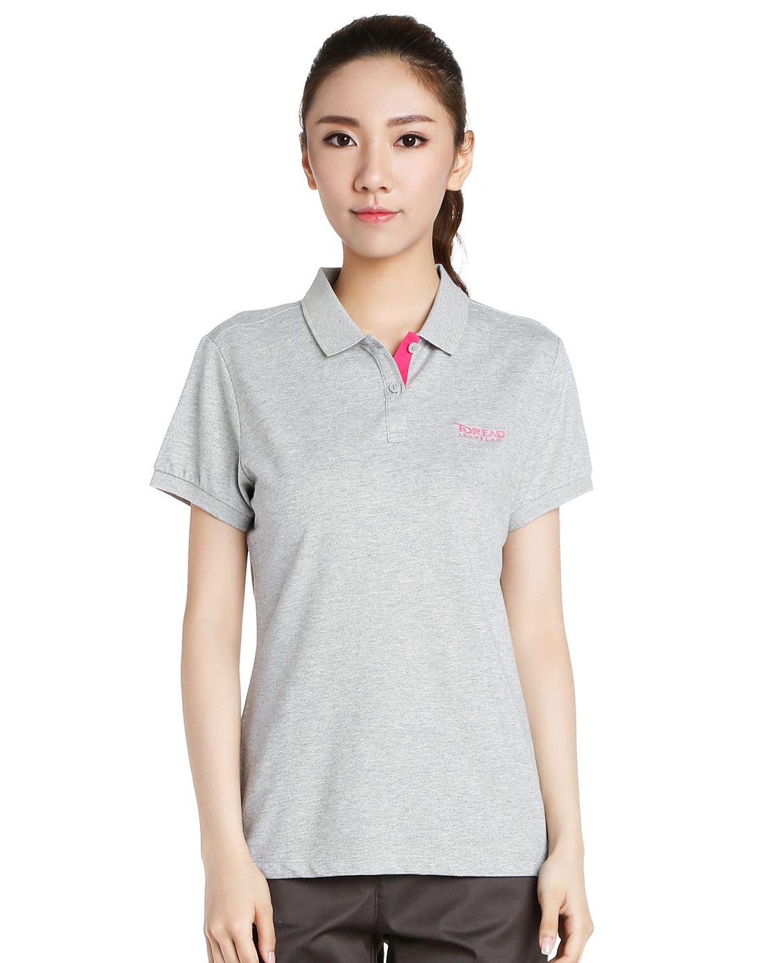 探路者toread 专柜同款 透气速干 女款短袖t恤 浅花灰 s