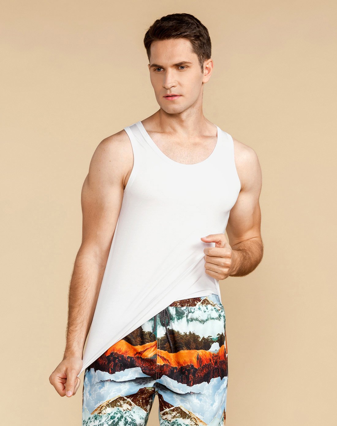 body wild 宝迪威德男款简洁莫代尔男士舒适打底上衣跨栏背心 灰 180