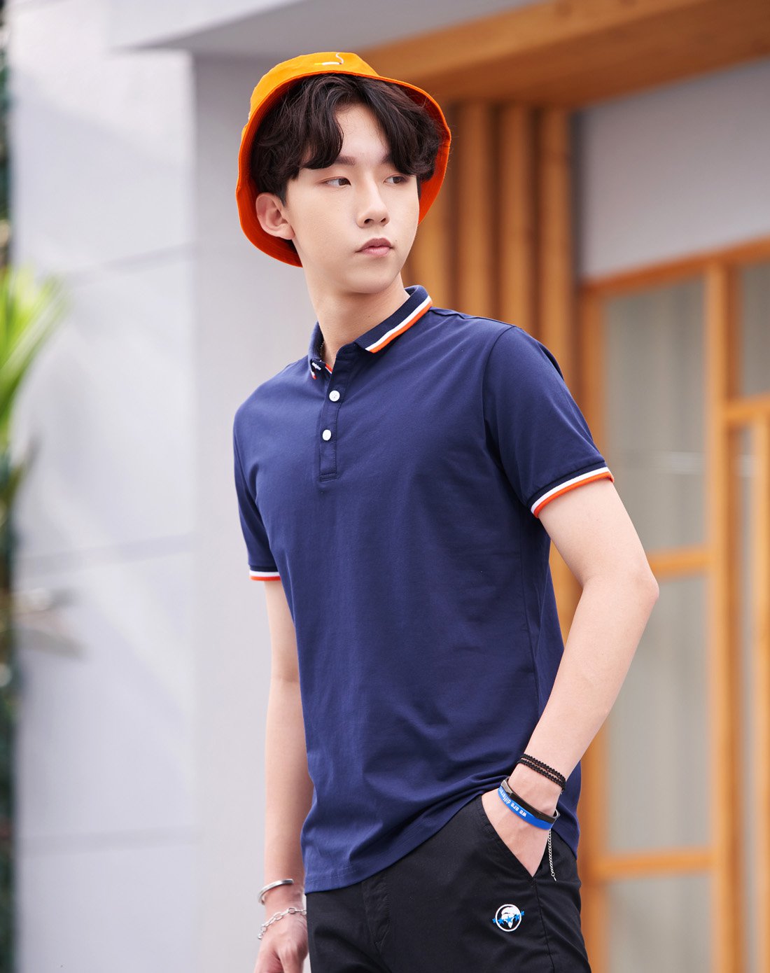 潮流前线男装专场 校园风pl领短款修身polo衫