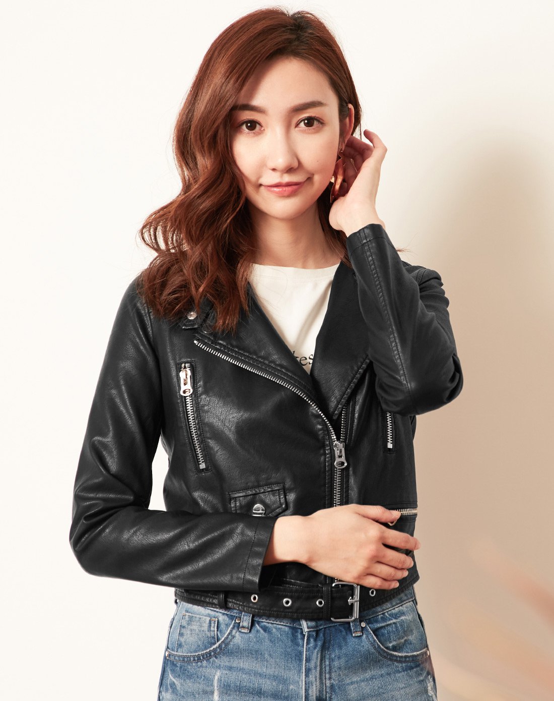 外套皮夹克女2018新款春装拉夏贝尔潮韩版女士短款机车黑色pu皮衣