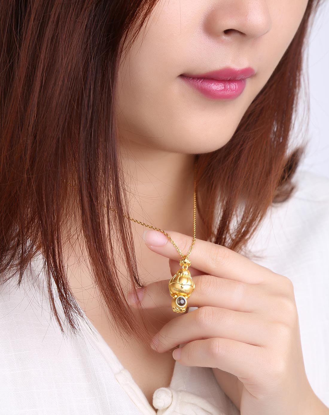 3d硬足金挂坠禅悦系列佛宠q版观音约3.4克不含链 送礼