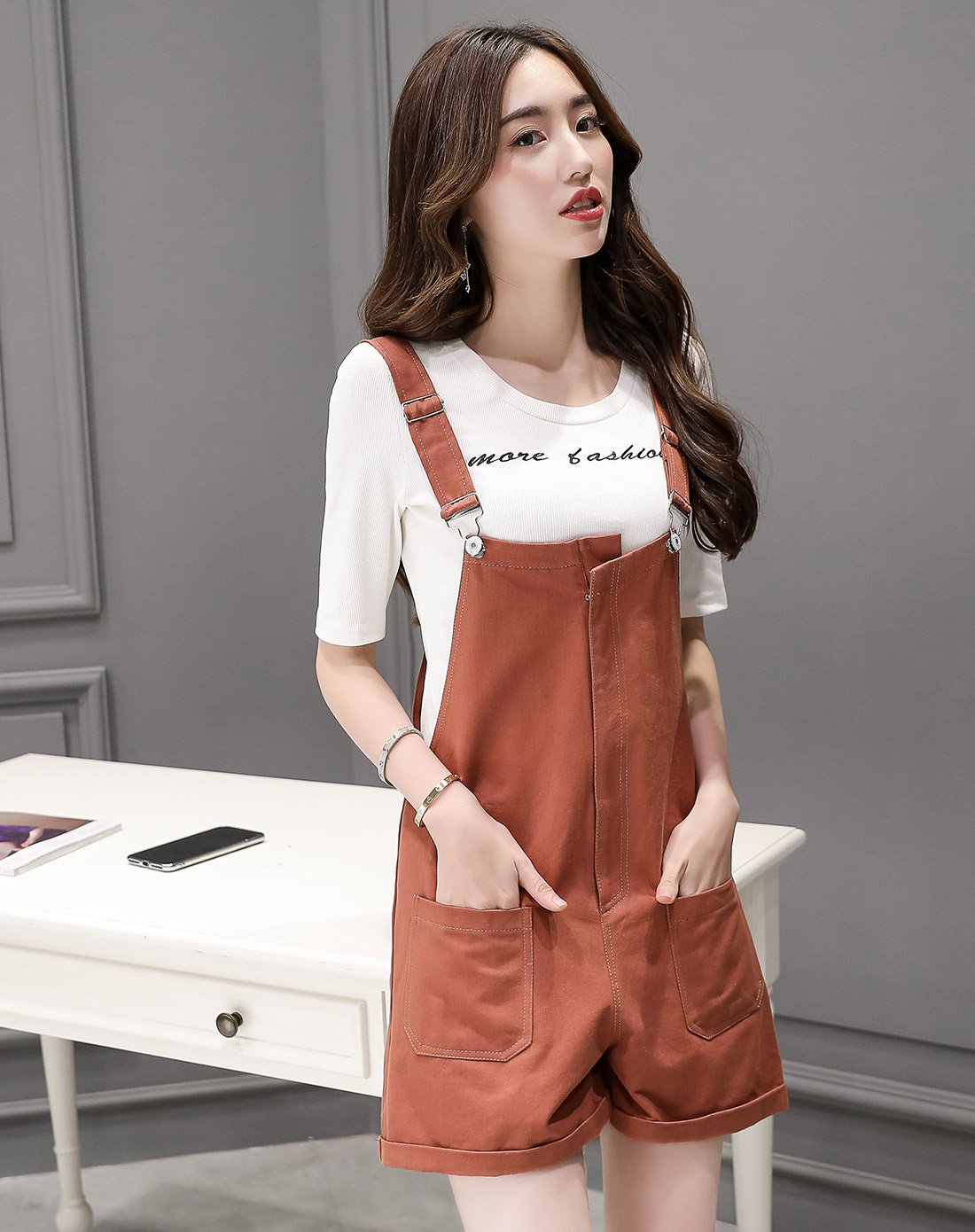 【2018夏装新品】含棉背带休闲款女款连体裤