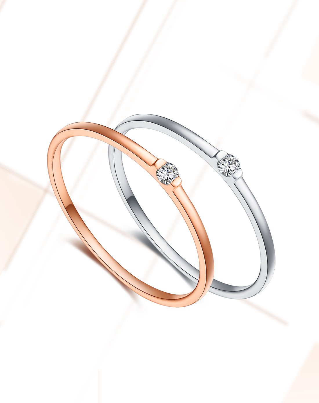 潮宏基 星钻 18k金彩金钻石戒指-定价