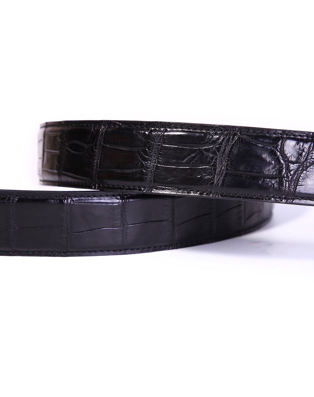 mj(18新品)亲奢时尚针扣鳄鱼皮腰带