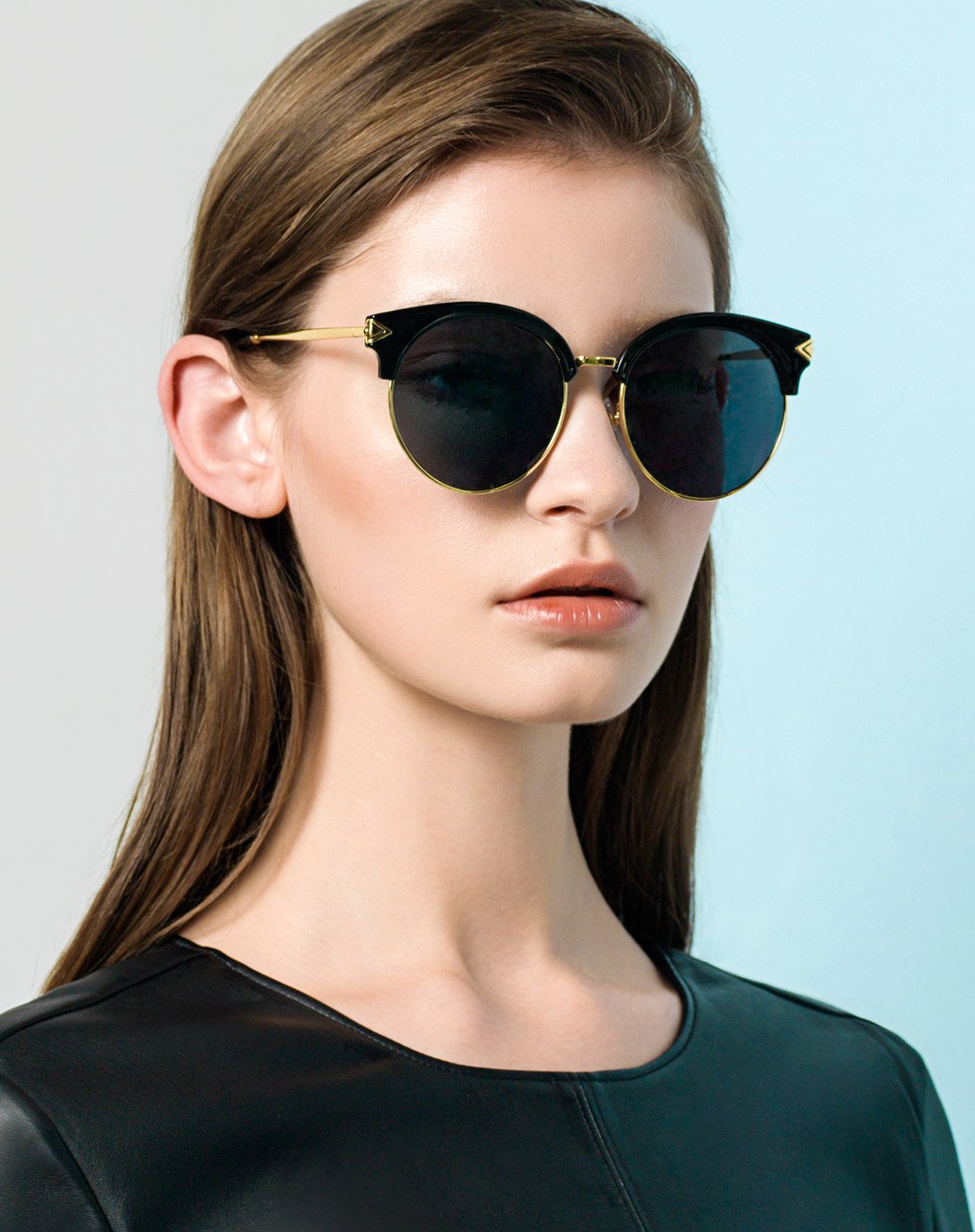 帕森parzin眼镜专场帕森复古时尚偏光太阳镜女士大框箭头潮流防晒墨镜