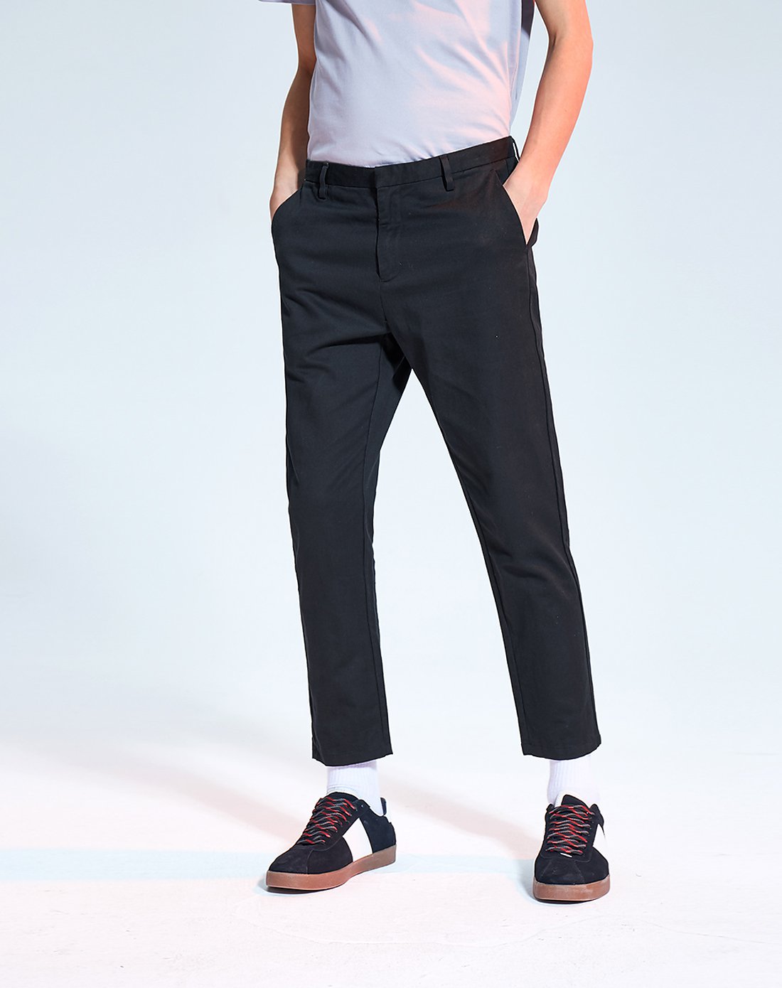 hla jeans舒适休闲九分裤2018春季新品男装简约直筒裤男