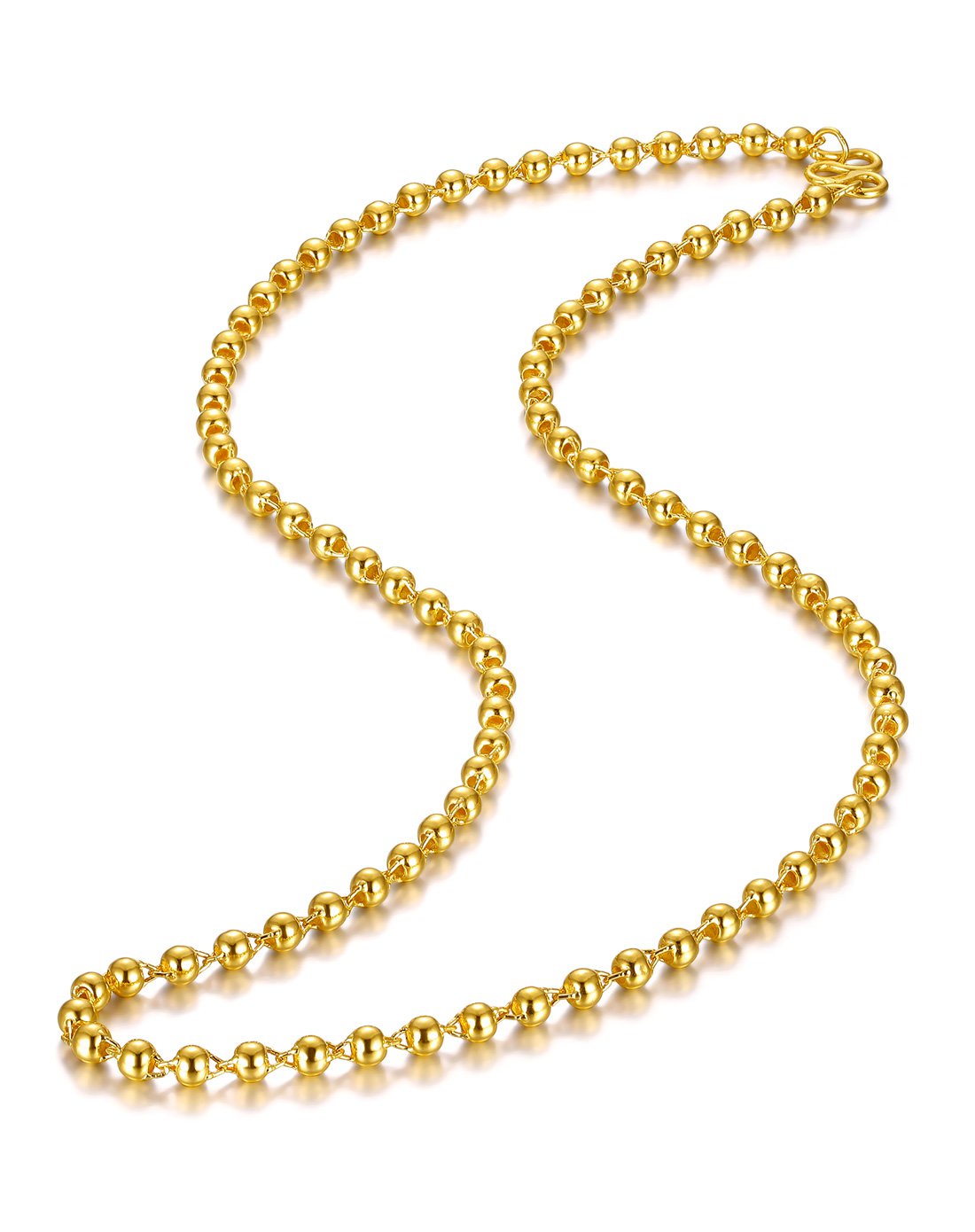 千禧之星 大气圆珠足金黄金项链结婚金链子