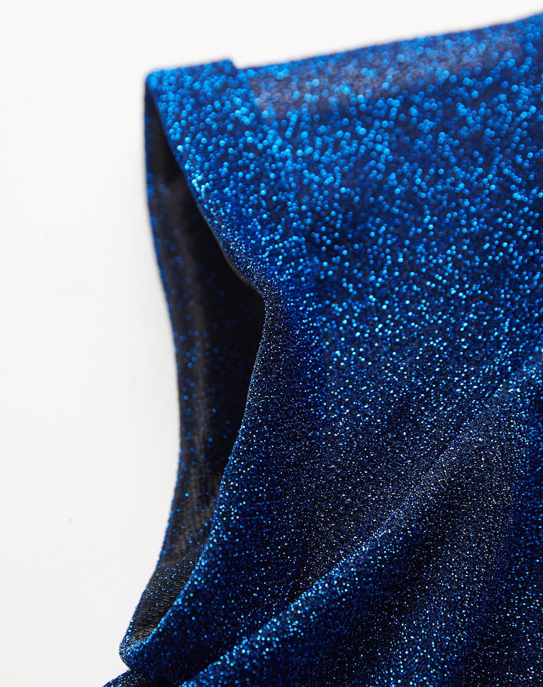 宝蓝色镭射字母t恤拼纱连衣裙