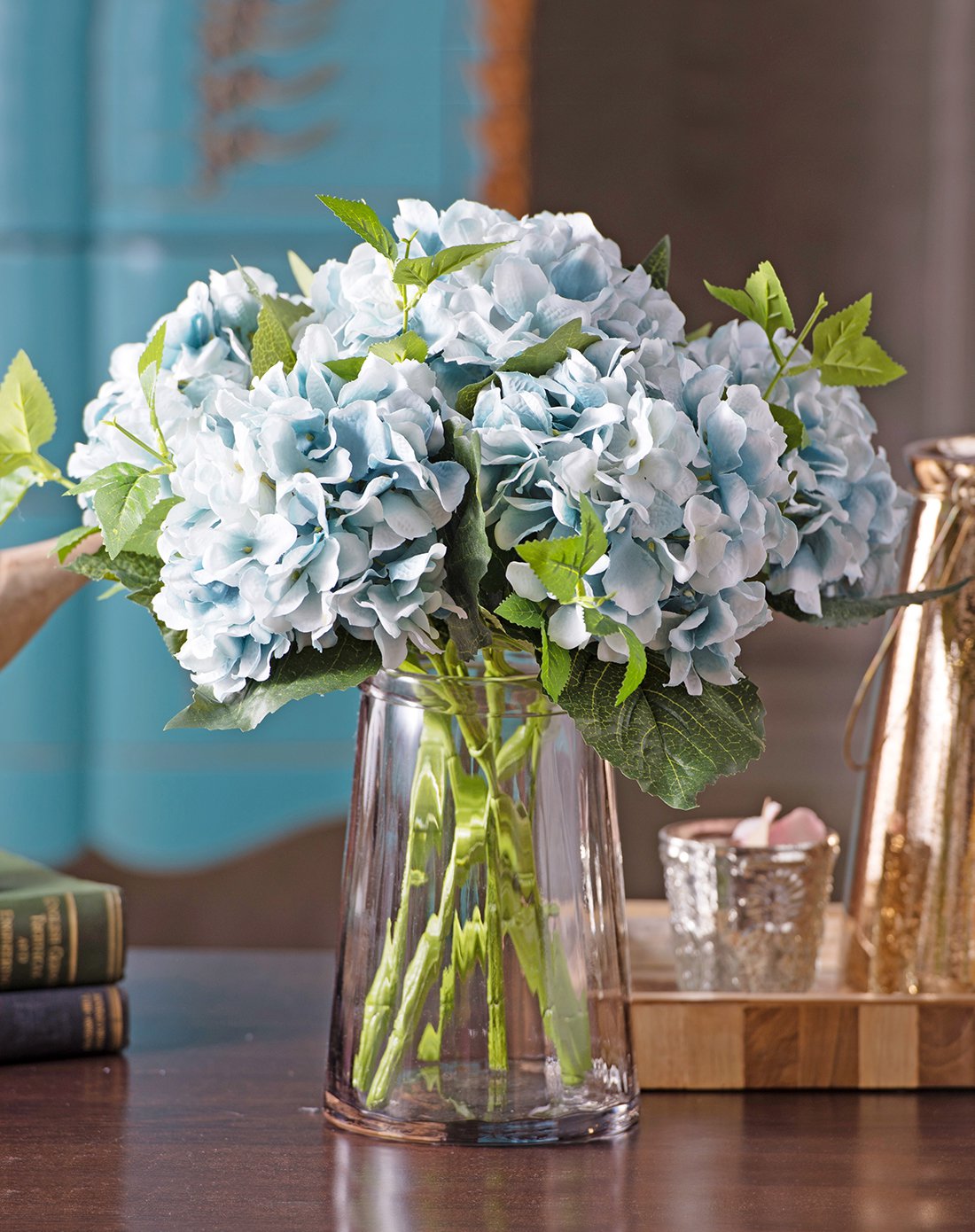 鱼西美屋 典雅的大朵绣球仿真花套装 花瓶客厅插花艺假花绢花影楼拍照