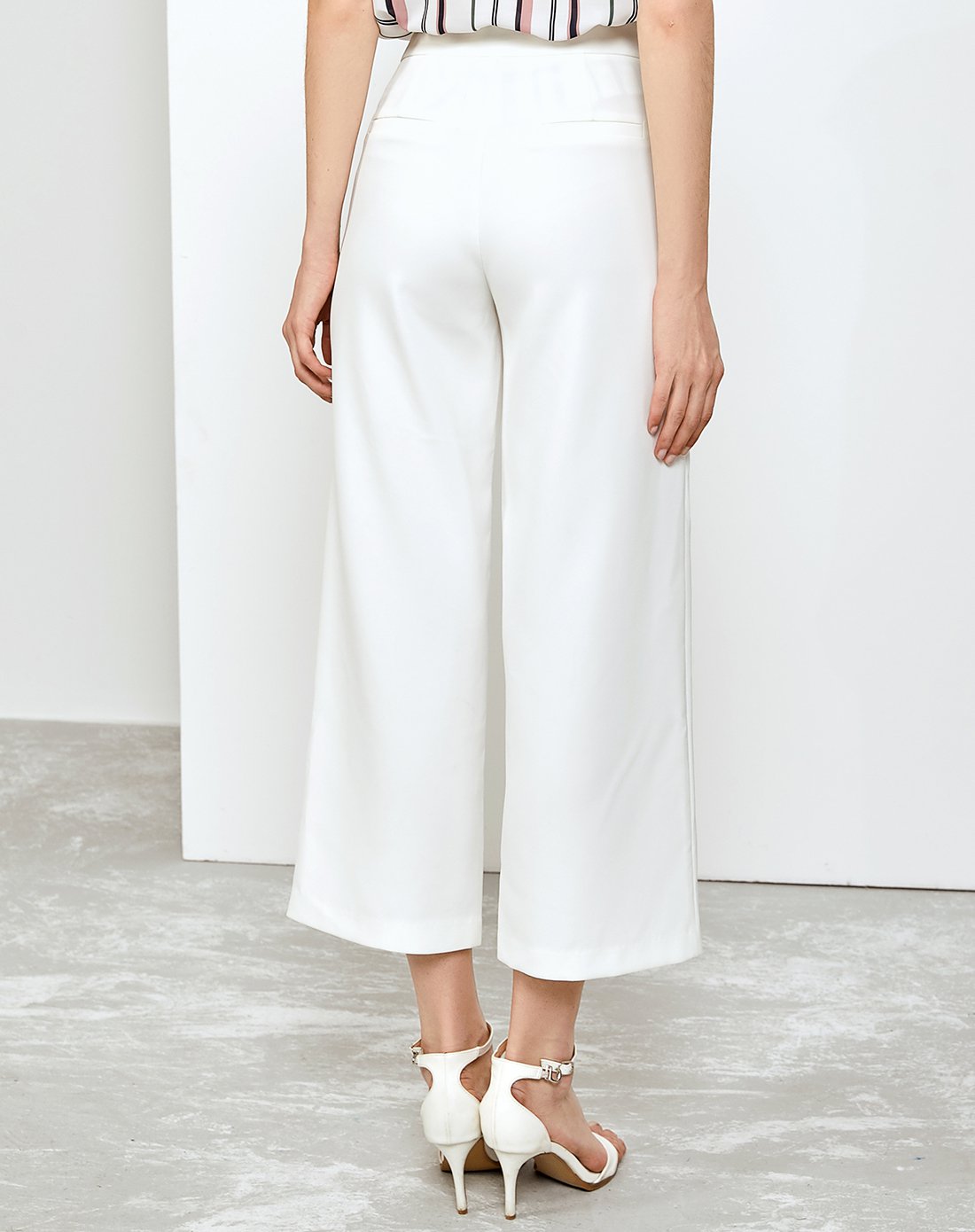 2018夏装新款白色九分阔腿裤宽松百搭直筒女式休闲裤子