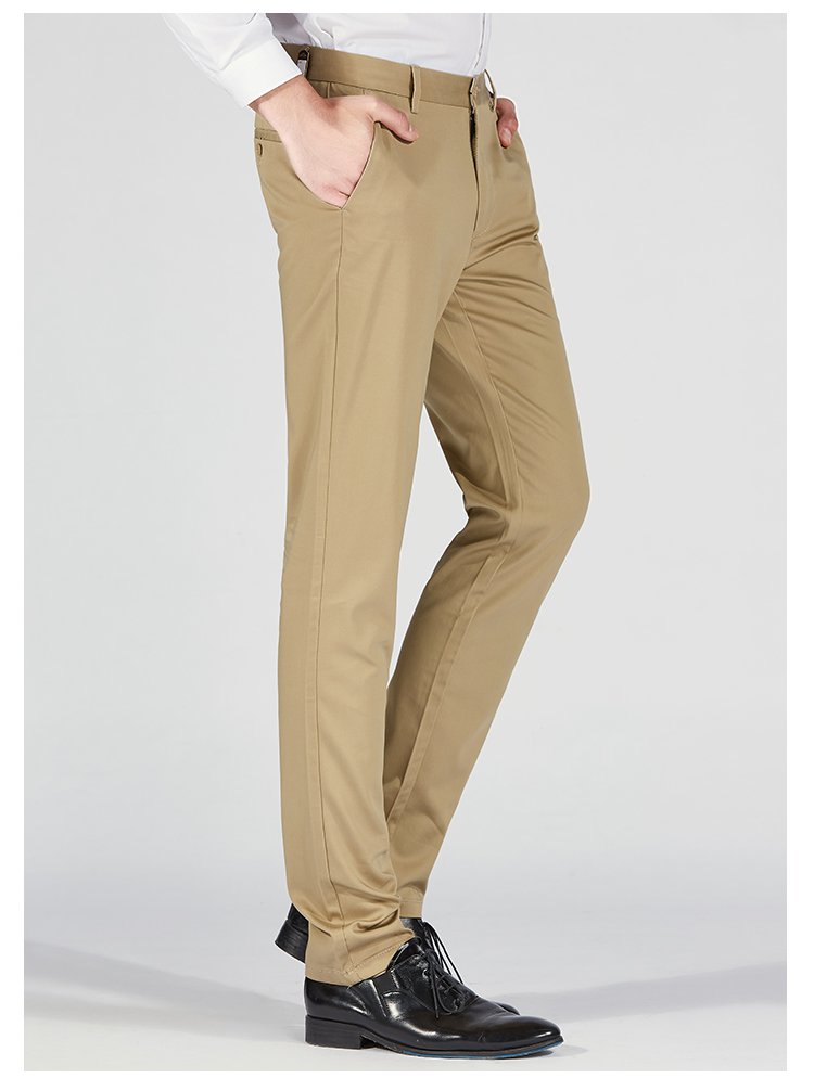 莱赛尔纤维】2018新款纯色微弹商务工装裤男士长裤男士休闲西裤男裤子