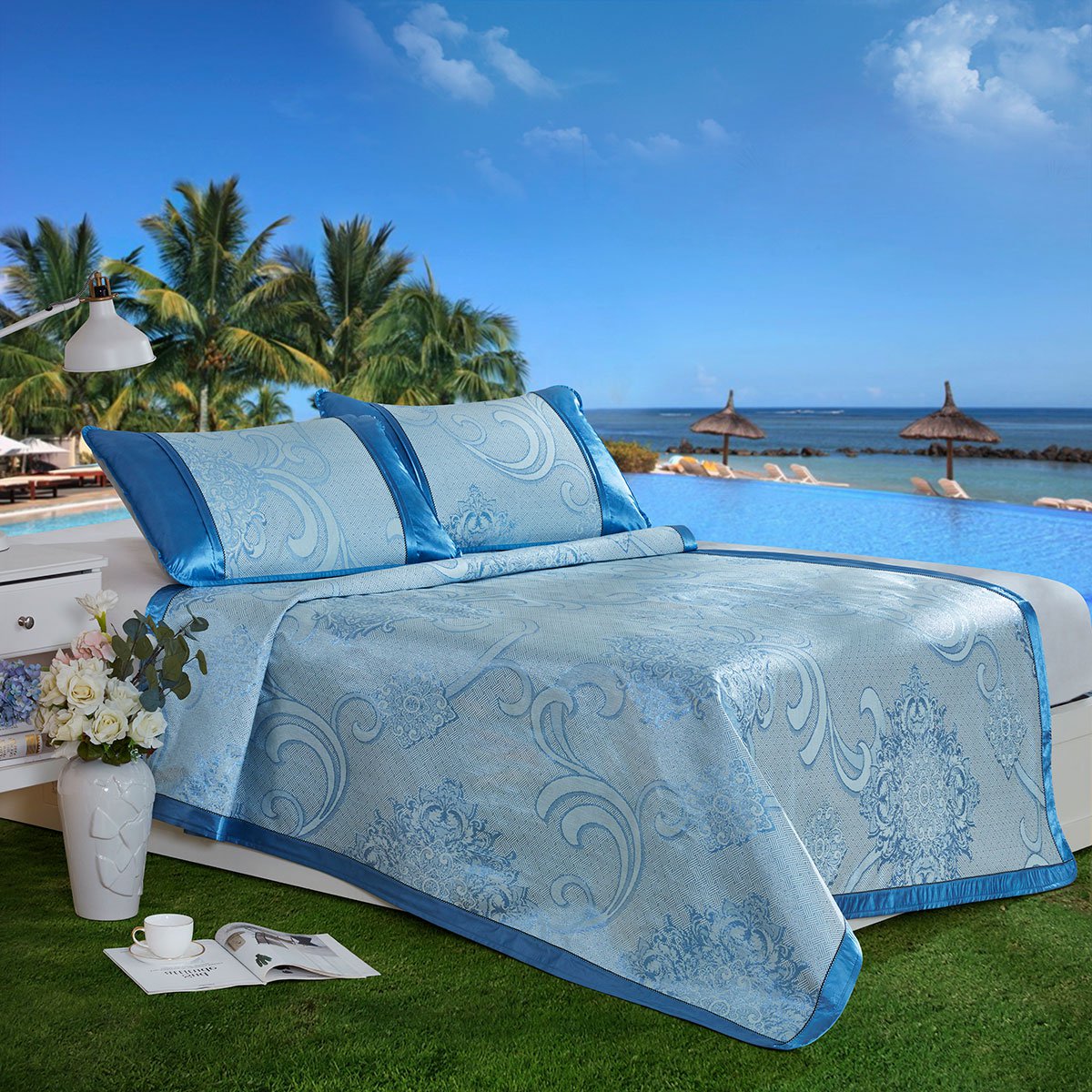 尚玛可大提花冰丝席三件套 凉席席子 仲夏夜之梦121803990001g_唯品会