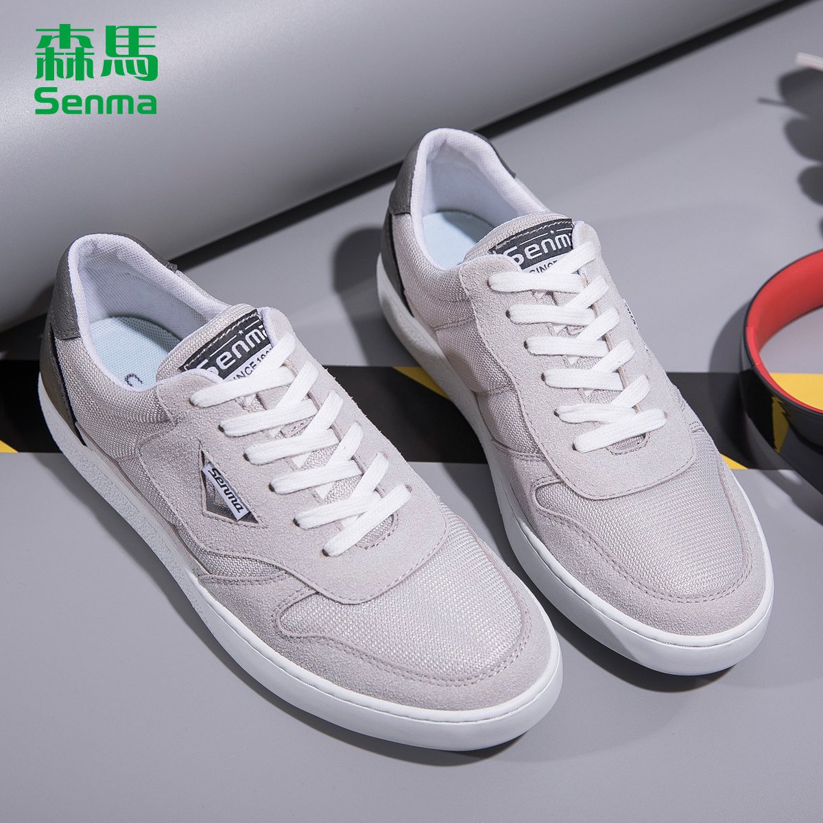 森马senma 系带低帮男款轻便经典舒适潮流百搭透气帆布鞋子男士运动