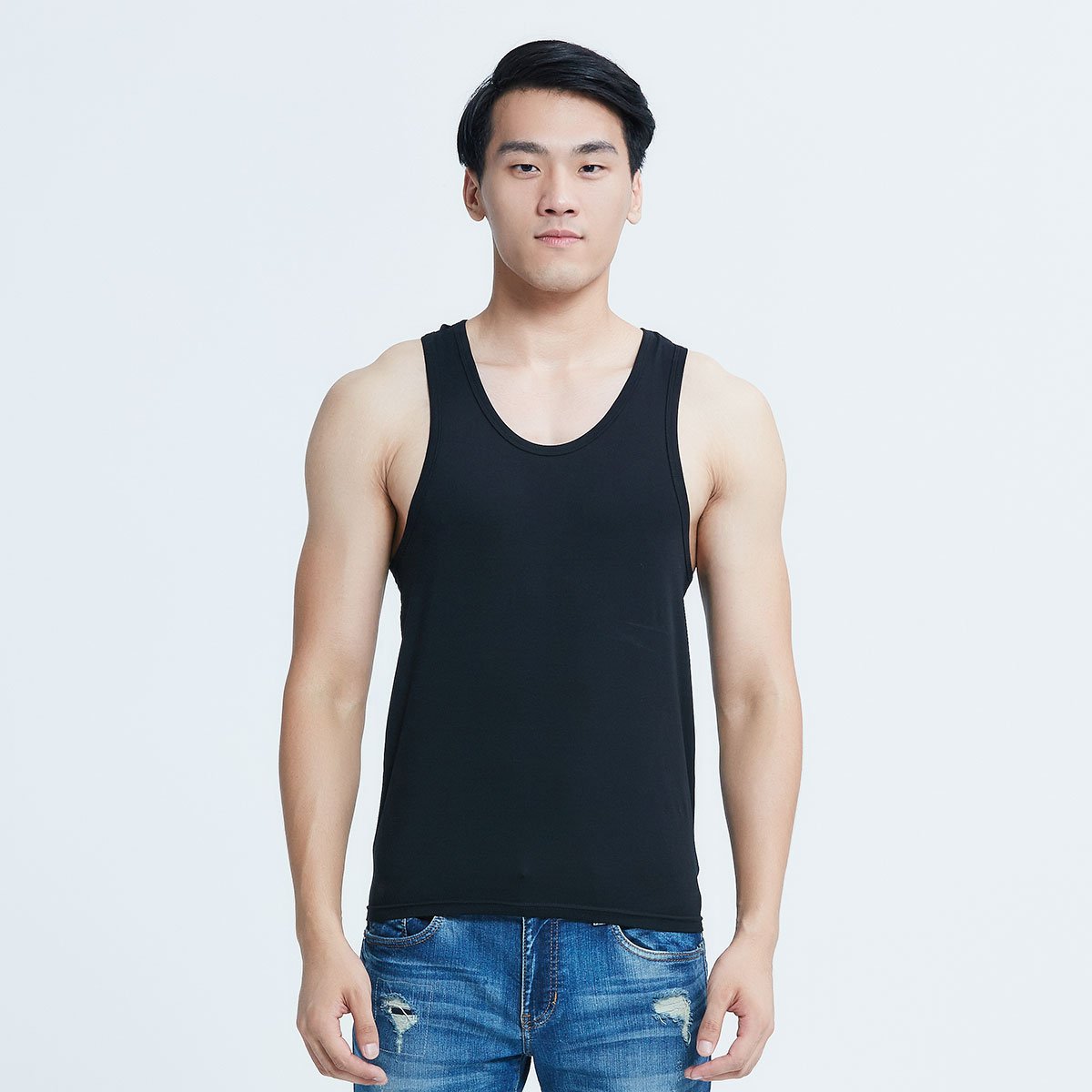 宜而爽男士弹力棉柔挖背背心男士背心打底衫
