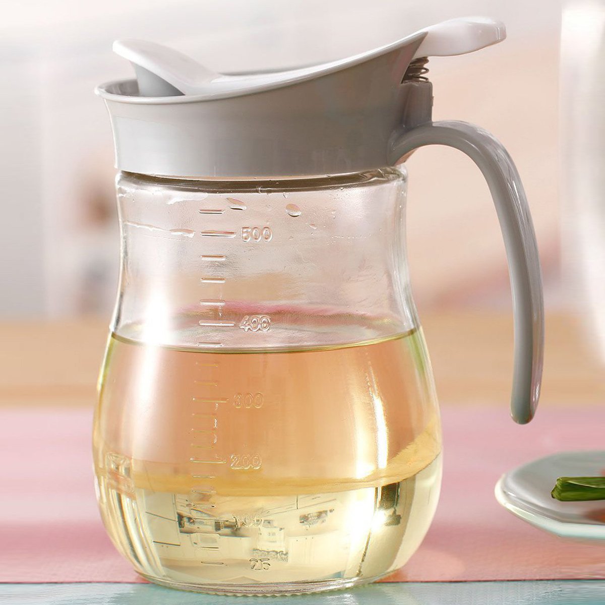 玻璃防漏刻度控油壶550ml