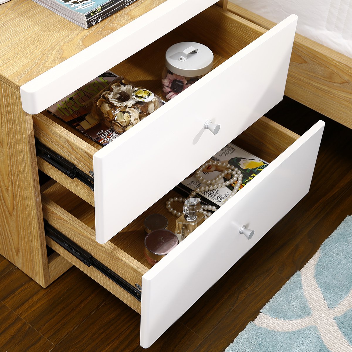 原木北欧白蜡木床脚简约双人床